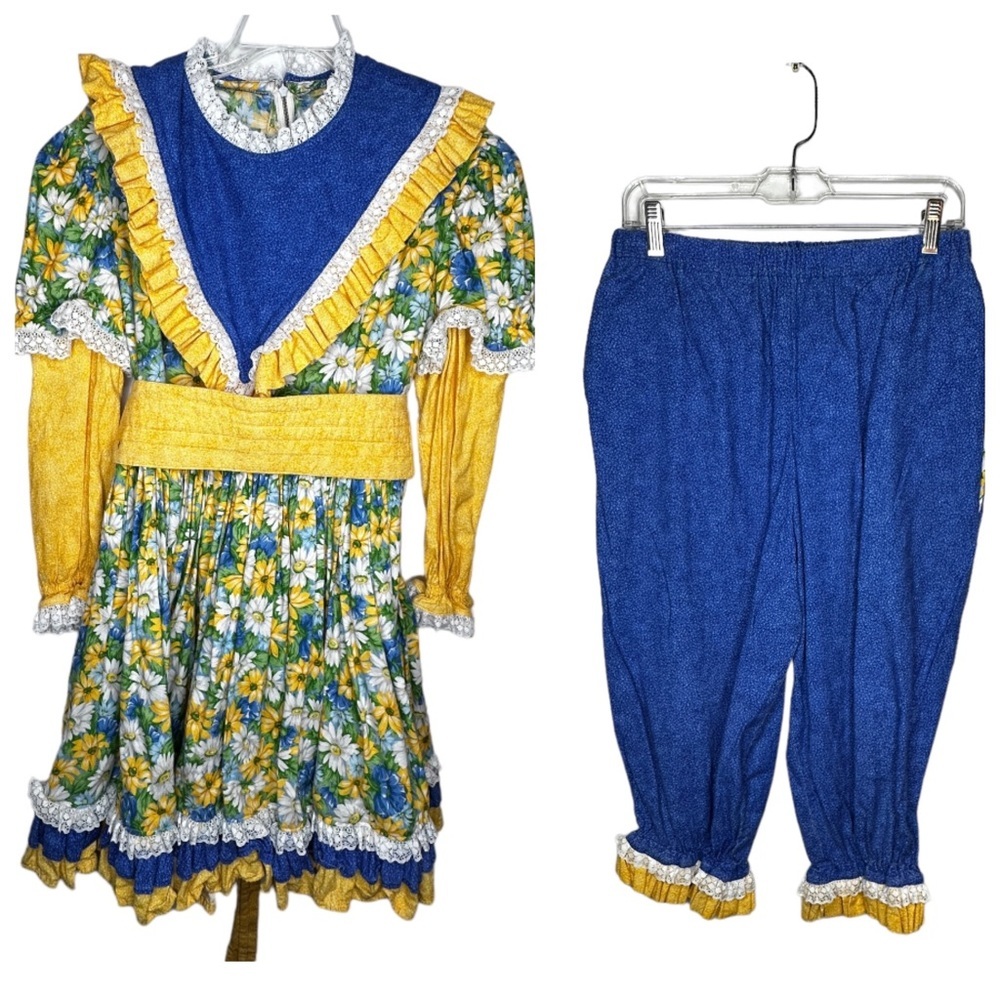 Vintage Sunflower Dress‎ Halloween Costume with Bloomers